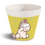 Бамбукова саксия - Еднорогът Theodor, жълта