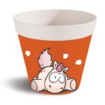 Бамбукова саксия - Еднорогът Theodor, оранжева