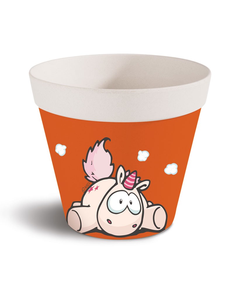 1111202467323513806df.jpeg Бамбукова саксия - Еднорогът Theodor, оранжева - Image 1