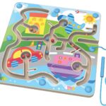 Детска дървена игра с магнити - трафик