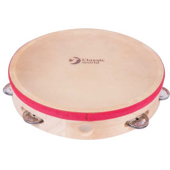 Детска дървена тамбурина с малки звънчета 25 см - Image 2