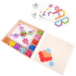 Детска дървена цветна мозайка