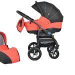 Детска количка Baby Merc 2 в 1 модел ZIPY черна с червено