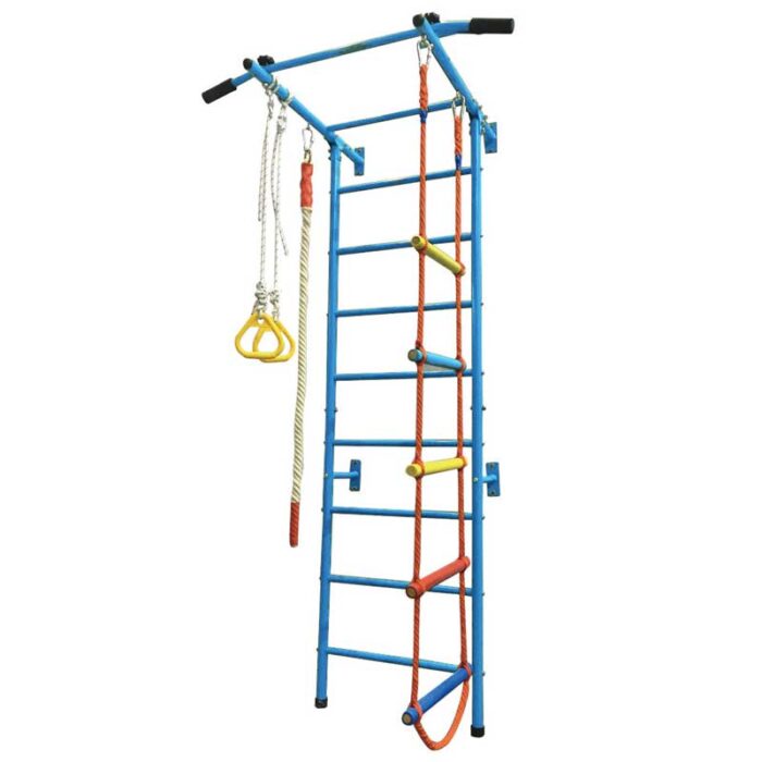 Детска метална шведска стена с аксесоари, синя - Image 2