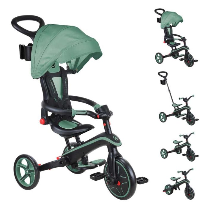 Детска триколка 4 в 1 GLOBBER EXPLORER TRIKE FOLDABLE, сгъваема, цвят маслина - Image 2