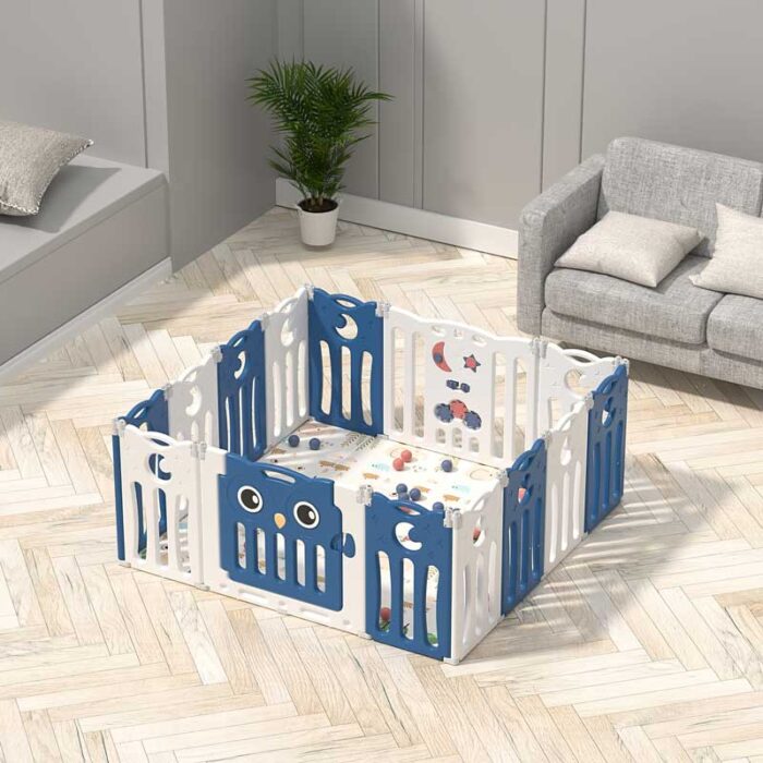 Бебешка ограда за безопасна игра, Синьо бухалче - Image 2