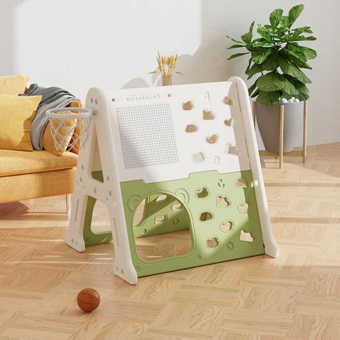 Детска пластмасова стена за изкачване 5 в 1, зелена - Image 2