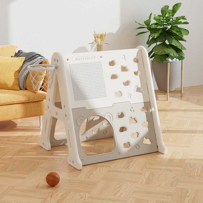 Детска пластмасова стена за изкачване 5 в 1, сива - Image 2