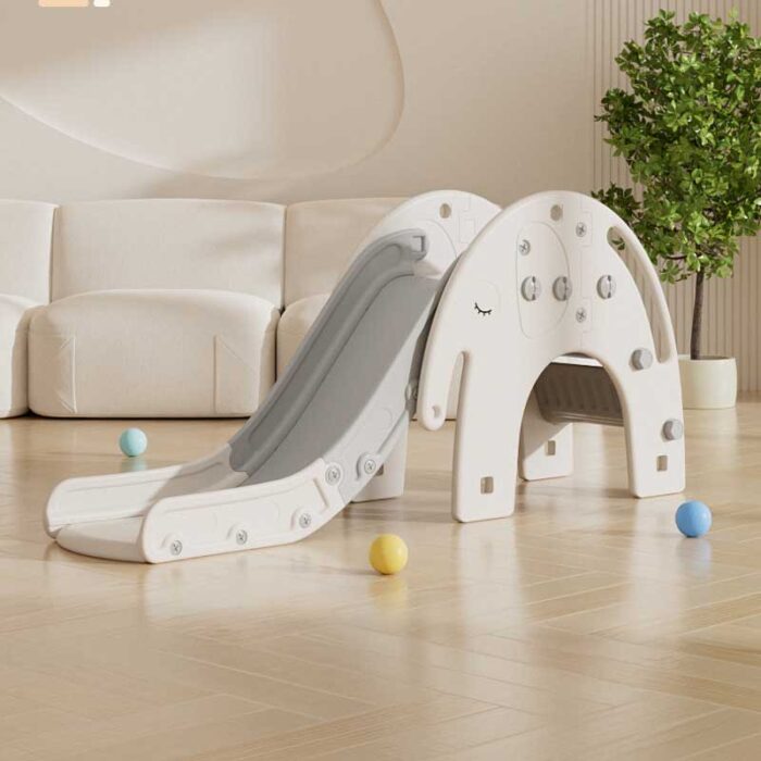 Детска пързалка с баскетболен кош Слонче - сива - Image 2